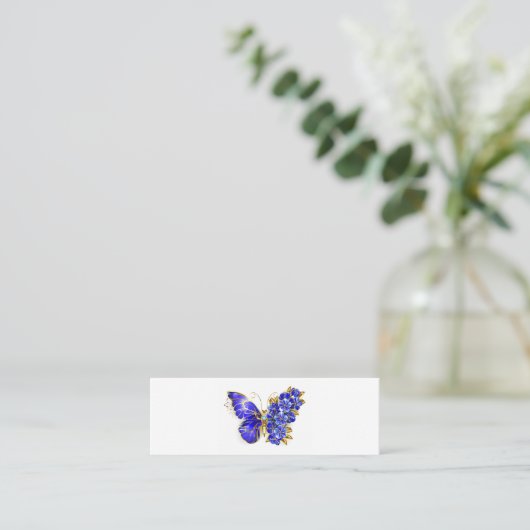 Blume Sapphire Butterfly Telefonnummerkarte (Stehend Vorderseite)