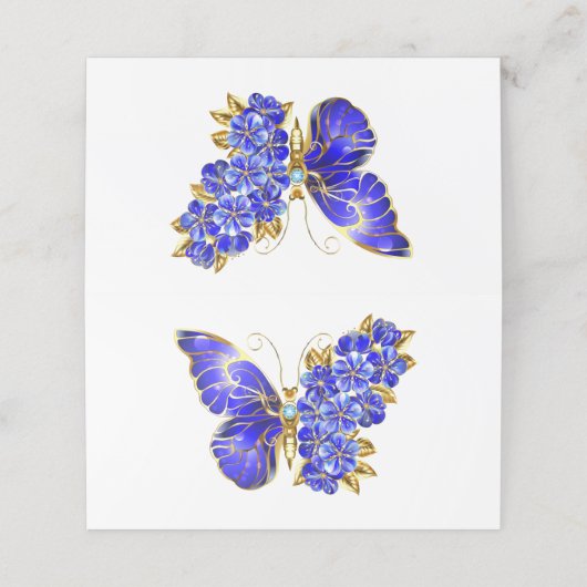 Blume Sapphire Butterfly Terminkarte (Außenseite Aufgefaltet)