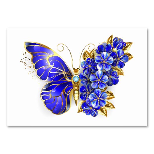 Blume Sapphire Butterfly Tischnummer (Vorderseite)