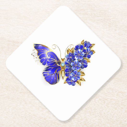 Blume Sapphire Butterfly Untersetzer (Vorderseite)