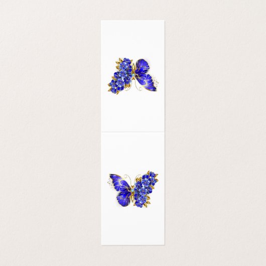 Blume Sapphire Butterfly Visitenkarten (Außenseite Aufgefaltet)