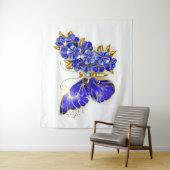 Blume Sapphire Butterfly Wandteppich (Beispiel)