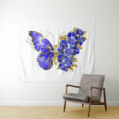 Blume Sapphire Butterfly Wandteppich (Beispiel (Horizontal))