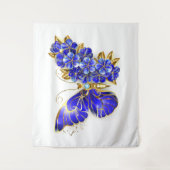 Blume Sapphire Butterfly Wandteppich (Vorderseite)