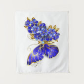Blume Sapphire Butterfly Wandteppich (Vorderseite)