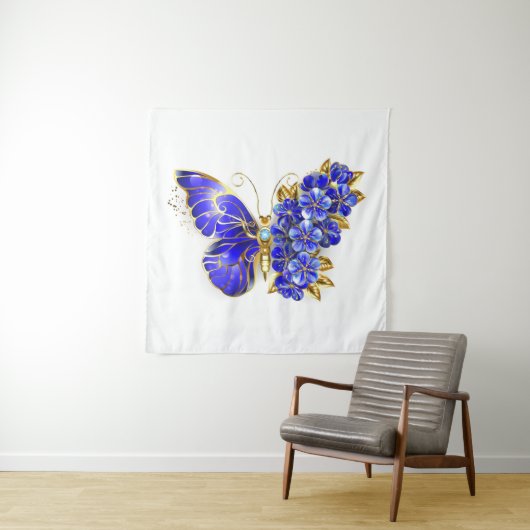 Blume Sapphire Butterfly Wandteppich (Beispiel)