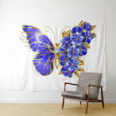 Blume Sapphire Butterfly Wandteppich (Beispiel (Horizontal))