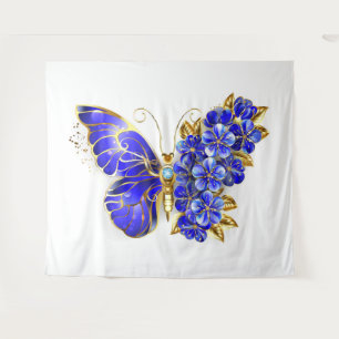 Blume Sapphire Butterfly Wandteppich