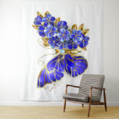 Blume Sapphire Butterfly Wandteppich (Beispiel)