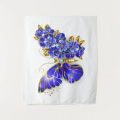 Blume Sapphire Butterfly Wandteppich (Vorderseite)