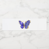 Blume Sapphire Butterfly Wasserflaschenetikett (Einzelnes Label)