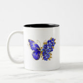 Blume Sapphire Butterfly Zweifarbige Tasse (Links)