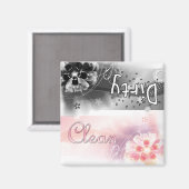 Blume - sauber oder schmutzig magnet (Vorderseite/Rückseite)