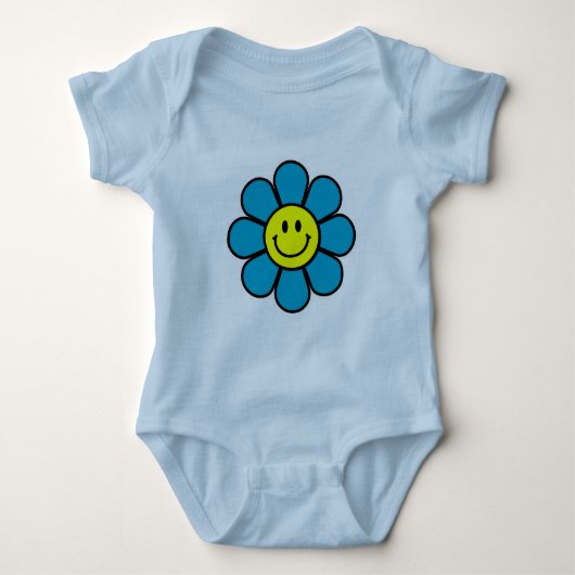 Blume Säugling Strampler (blau) (Vorderseite)