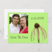 Blume Save the Date! Ankündigungspostkarte (Vorne/Hinten)