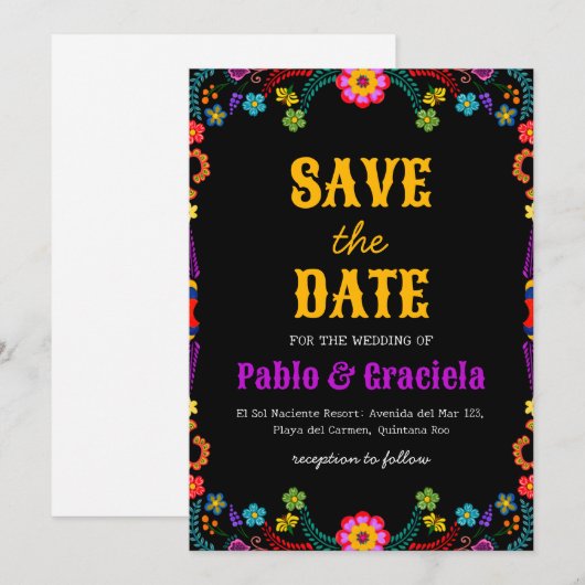  Blume Save the Date Einladung (Vorne/Hinten)