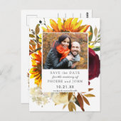 Blume Save the Date fallen Postkarte (Vorne/Hinten)