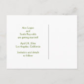 Blume Save the Date Hochzeitskarte Ankündigungspostkarte (Rückseite)