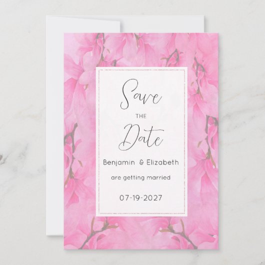 Blume Save the Date in grün-grün-grün-orchid Einladung (Vorderseite)