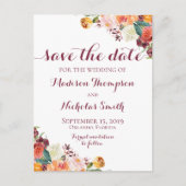 Blume Save the Date Postkarten fallen, orange rosa (Vorderseite)
