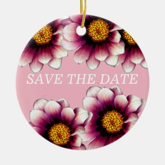 Blume , Save the Date Ziergegenstände Keramik Ornament (Vorne)