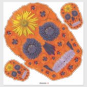 Blume Schädel 1 Aufkleber (Blatt)