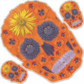 Blume Schädel 1 Aufkleber (Vorderseite)