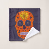 Blume Schädel 1 Badhandtuch Set (Waschlappen)