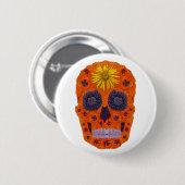 Blume Schädel 1 Button (Vorne & Hinten)