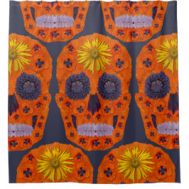 Blume Schädel 1 Duschvorhang