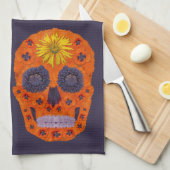 Blume Schädel 1 Geschirrtuch (Viertel Falte)