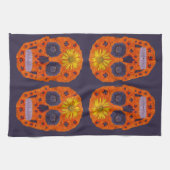 Blume Schädel 1 Geschirrtuch (Horizontal)