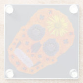 Blume Schädel 1 Glasuntersetzer (Rückseite)