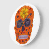 Blume Schädel 1 Große Wanduhr (Winkel)