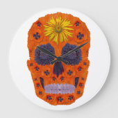 Blume Schädel 1 Große Wanduhr (Vorderseite)