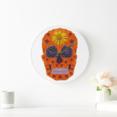 Blume Schädel 1 Große Wanduhr (Zuhause)