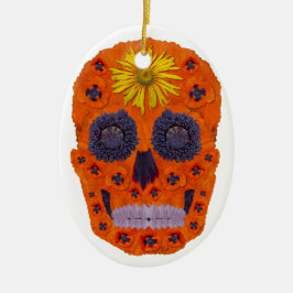 Blume Schädel 1 Keramik Ornament