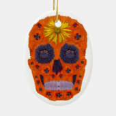 Blume Schädel 1 Keramik Ornament (Hinten)