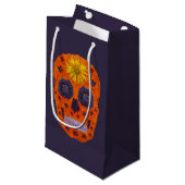 Blume Schädel 1 Kleine Geschenktüte (Vorderseite Schrägansicht)