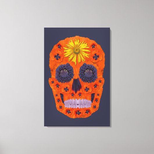 Blume Schädel 1 Leinwanddruck (Vorderseite)