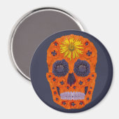 Blume Schädel 1 Magnet (Vorderseite/Rückseite)