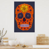 Blume Schädel 1 Poster (Küche)