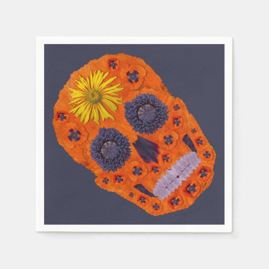 Blume Schädel 1 Serviette (Vorderseite)