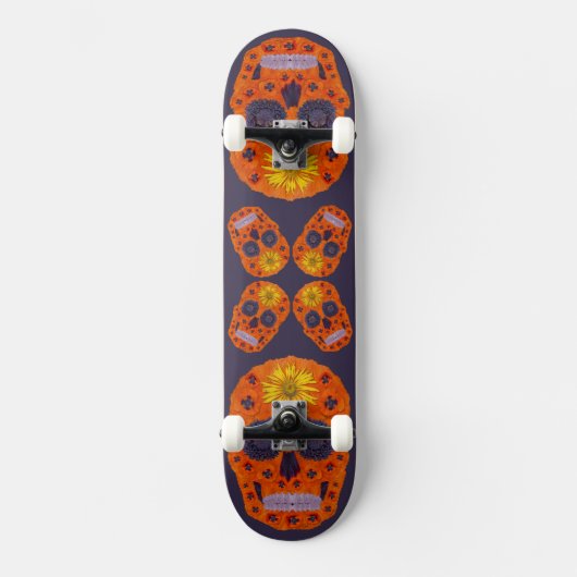 Blume Schädel 1 Skateboard (Vorderseite)