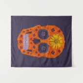 Blume Schädel 1 Wandteppich (Vorderseite (Horizontal))