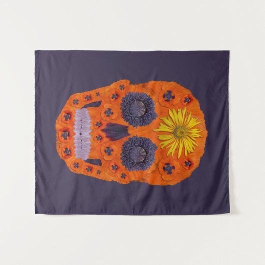 Blume Schädel 1 Wandteppich (Vorderseite (Horizontal))