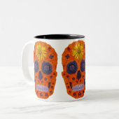 Blume Schädel 1 Zweifarbige Tasse (Vorderseite Links)