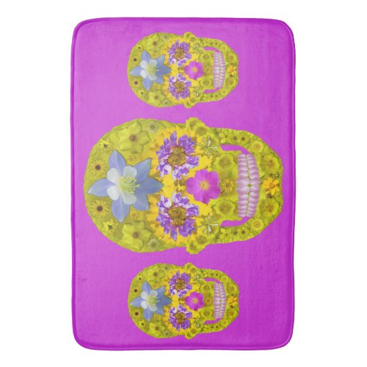 Blume Schädel 3 Badematte (Vorderseite Vertikal)