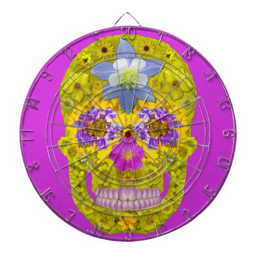 Blume Schädel 3 Dartscheibe (vorne)