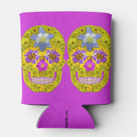 Blume Schädel 3 Dosenkühler (Rückseite)